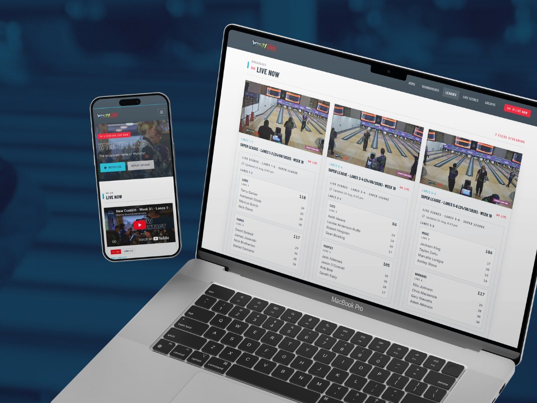 Wyncity Live multi-stream view on a laptop and phone