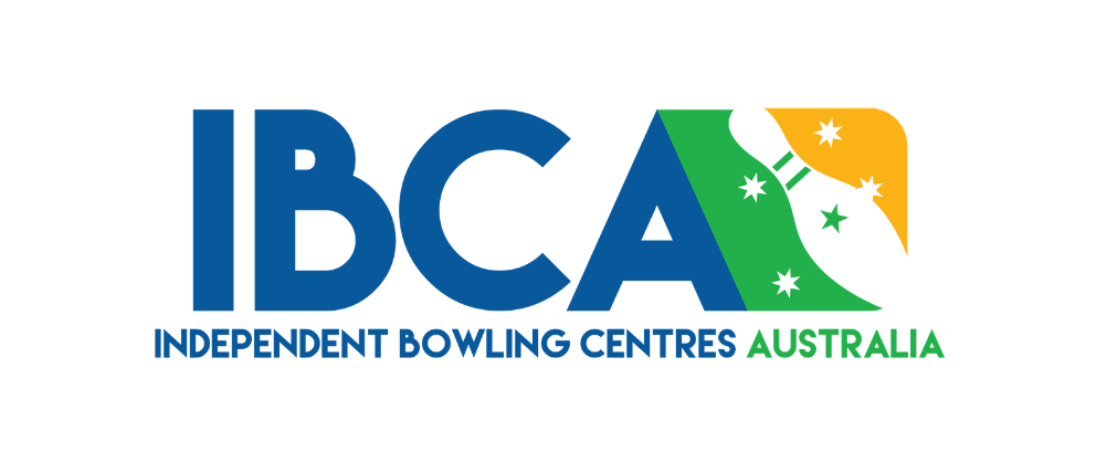 IBCA logo: blue letters with a green/orange shape and stars for Independent Bowling Centres Australia.